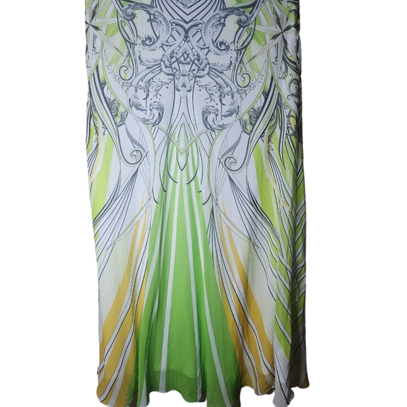 Genese women's white green gray yellow outfit top and bottom size 40/ M - Picture 8 of 12